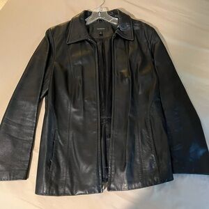 Sleek Black Leather Jacket for Women
